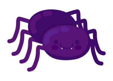 cute spider cartoon icon isolated