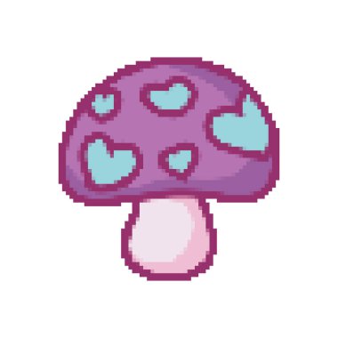 mushroom cartoon pixel art isolated icon