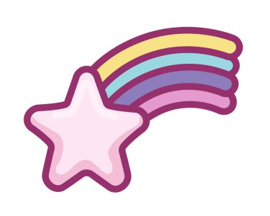 shotting star cartoon isolated flat icon