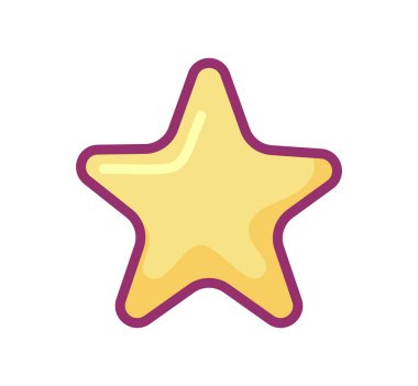 star cartoon isolated flat icon