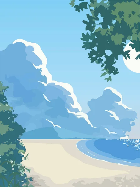 anime beach landscape and sky