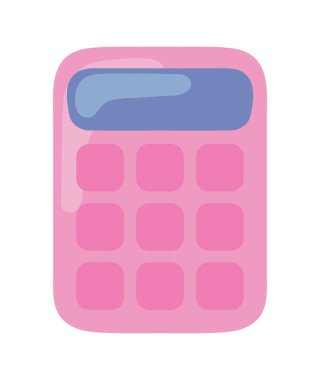 calculator cartoon isolated flat icon