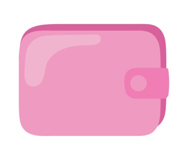 pink wallet cartoon isolated icon