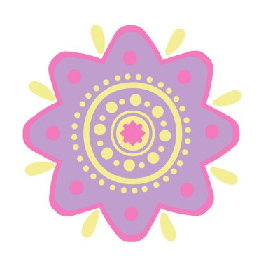 floral mandala isolated flat icon