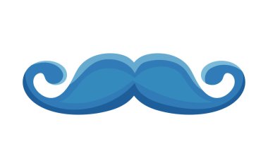 blue moustache movember icon isolated, design