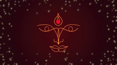 Tanrıça kafasıyla mutlu Navratri animasyonu, 4k video animasyonu