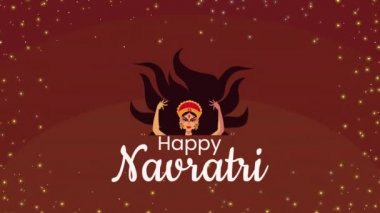 Tanrıça animasyonlu mutlu Navratri harfleri, 4k animasyon.