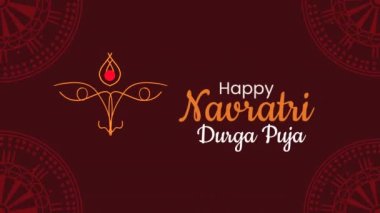 Mutlu Navratri kutlama animasyonları, 4k video animasyonu