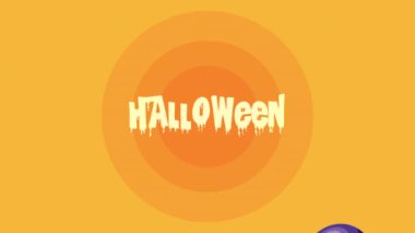 Mutlu cadılar bayramı mektupları balonlarla helyum, 4k video animasyonu