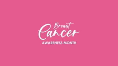 breast cancer awareness month lettering ,4k video animated
