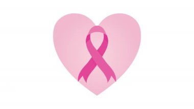 Göğüs kanseri kurdele kampanyası animasyonu, 4k video animasyonu
