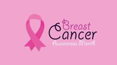 Göğüs kanseri farkındalığı ayı animasyonu, 4k video animasyonu