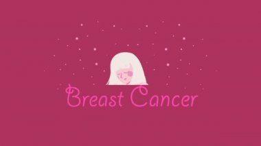 breast cancer awareness month lettering ,4k video animated