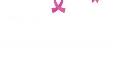 Göğüs kanseri kurdeleleri kampanya modeli, 4k video animasyonu