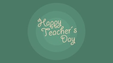 happy teachers day lettering with books ,4k video animated