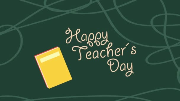 Happy Teachers Day Lettering Books Video Animated — Video