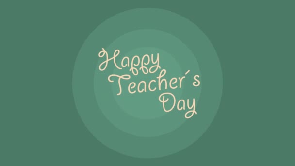 Happy Teachers Day Lettering Books Video Animated — Video Stock