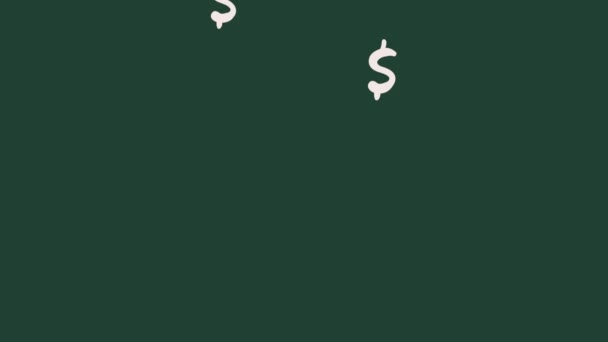 Money Dollars Symbols Pattern Animation Video Animated — стоковое видео