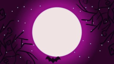 happy halloween animation with bats ,4k video animated