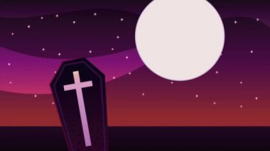 Mutlu cadılar bayramı harfi davetiye animasyonu, 4k video animasyonu