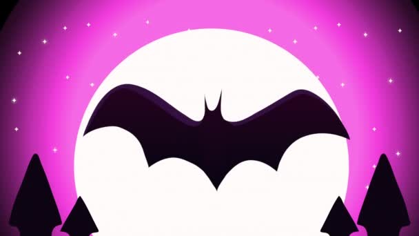 Yarasa Video Animasyonuyla Cadılar Bayramı Animasyonunuz Kutlu Olsun — Stok video