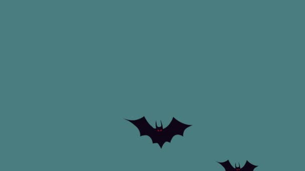 Happy Halloween Animation Bats Video Animated — Vídeo de stock