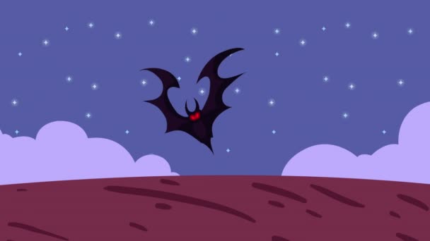 Happy Halloween Animation Bat Video Animated — стоковое видео