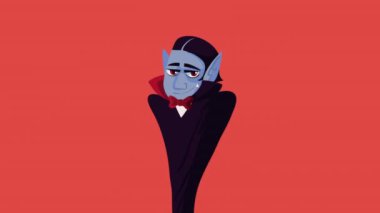 happy halloween animation with dracula ,4k video animated