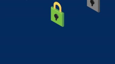 safe secure padlocks pattern animation ,4k video animated