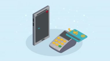 money dollars financial with credit card ,4k video animated