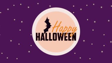 happy halloween lettering celebration animation ,4k video animated