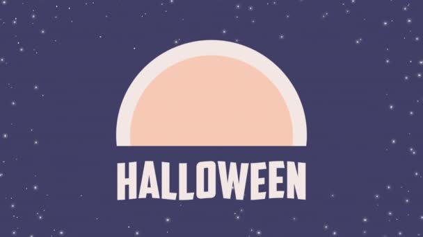 Halloween Celebration Lettering Moon Video Animated — Wideo stockowe
