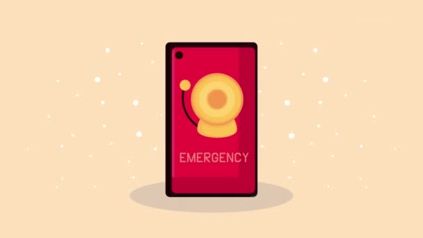 City Emergency Service Smartphone Animation Video Animated — Vídeo de Stock