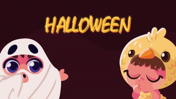 Halloween Animacja Literowa Dziećmi Animacja Wideo — Wideo stockowe