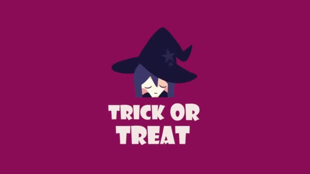 Happy Halloween Animation Witch Video Animated — Stockvideo