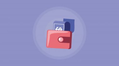 Cüzdanı fatura dolar animasyonu, 4k video animasyonu