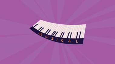 piyano enstrümanı eğlence animasyonu, 4k video animasyonu