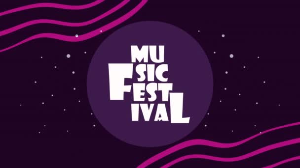 Animación Letras Evento Festival Música Video Animado — Vídeo de stock