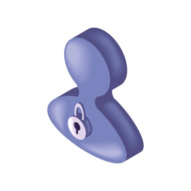 kullanıcı veri gizlilik simgesi izole