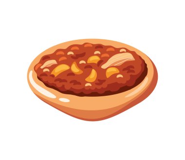 Meksika yemek ikonunda kızarmış fasulye.