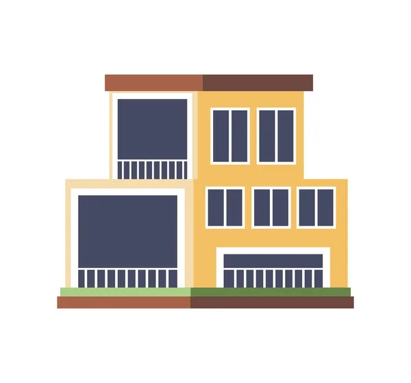 Maison Icône Résidentielle Appartement Isolé — Image vectorielle