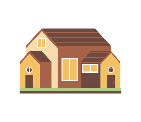 Casa Fachada Icono Plano Aislado — Vector de stock