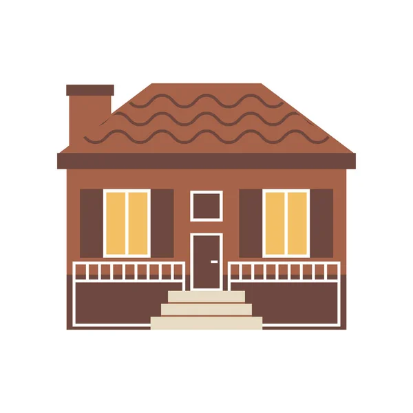 Casa Residencia Icono Piso Aislado — Vector de stock