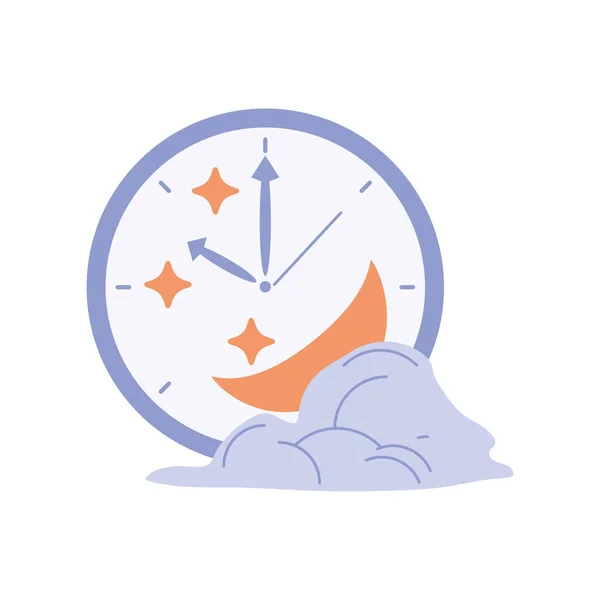 Reloj Tiempo Icono Hora Dormir Aislado — Archivo Imágenes Vectoriales