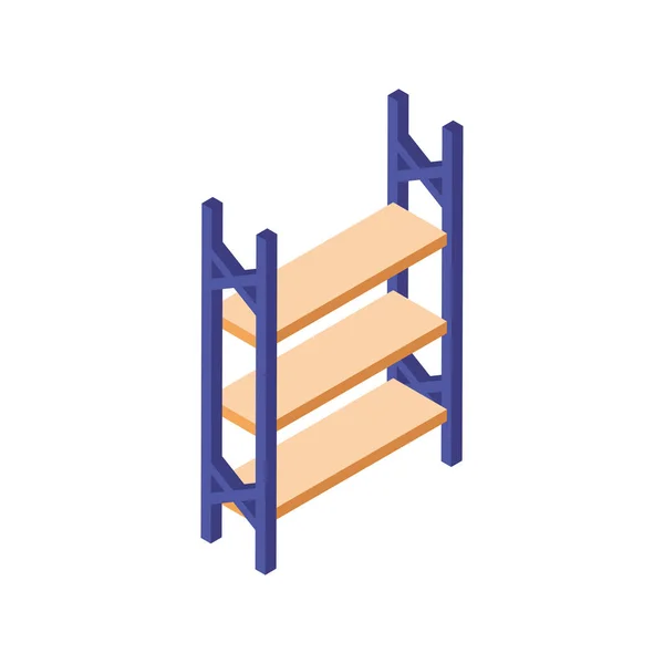 Isometric Industry Shelf Icon Isolated — Stock Vector