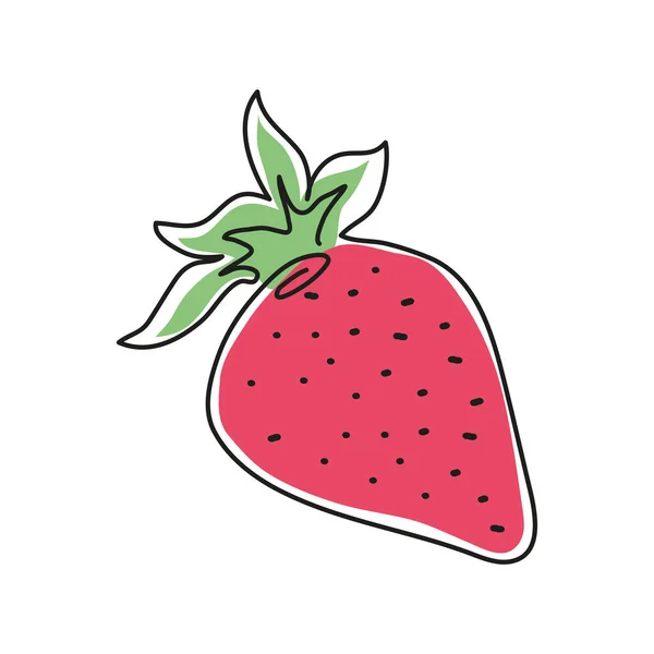 Fraise Fruit Ligne Dessin Icône — Image vectorielle