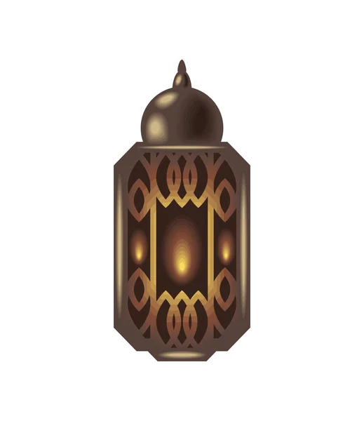 Icône Lampe Arabe Isolé Plat — Image vectorielle