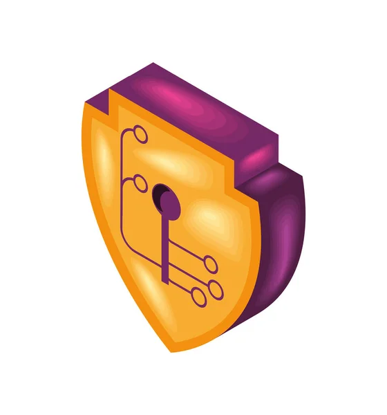 Kryptowährungsschild Sicherheitssymbol Flach Isometrisch — Stockvektor
