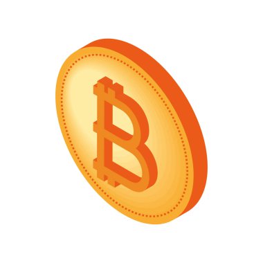 Bitcoin kripto para simgesi düz izometrik