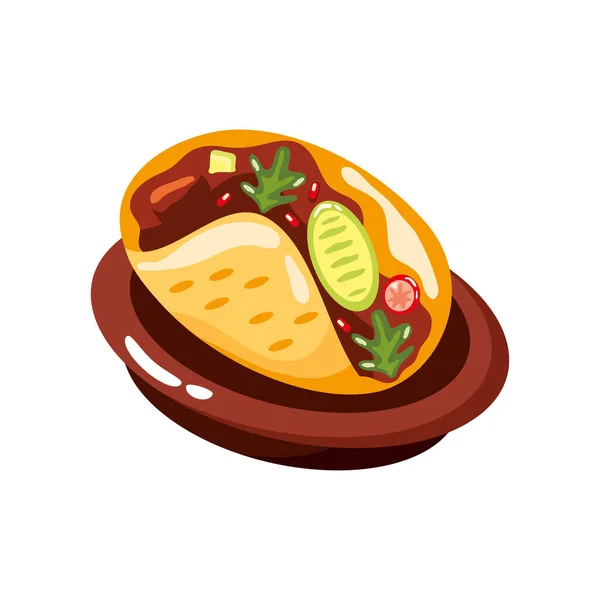 Icono Comida Mexicana Plana Aislado — Vector de stock